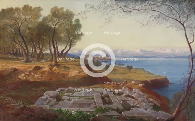 Corfu from Ascension, ca. 1860. Creator: Edward Lear.