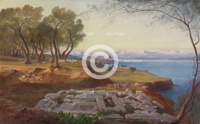 Corfu from Ascension, ca. 1860. Creator: Edward Lear.