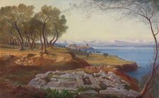 Corfu from Ascension, ca. 1860. Creator: Edward Lear