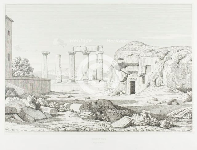 Corinth: Temple of Neptune, 1845. Creator: Theodore Caruelle d'Aligny.
