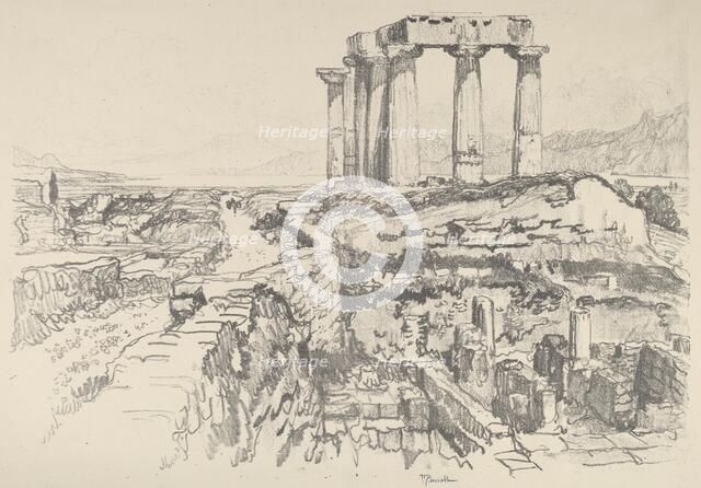 Corinth, towards the Gulf, 1913. Creator: Joseph Pennell.