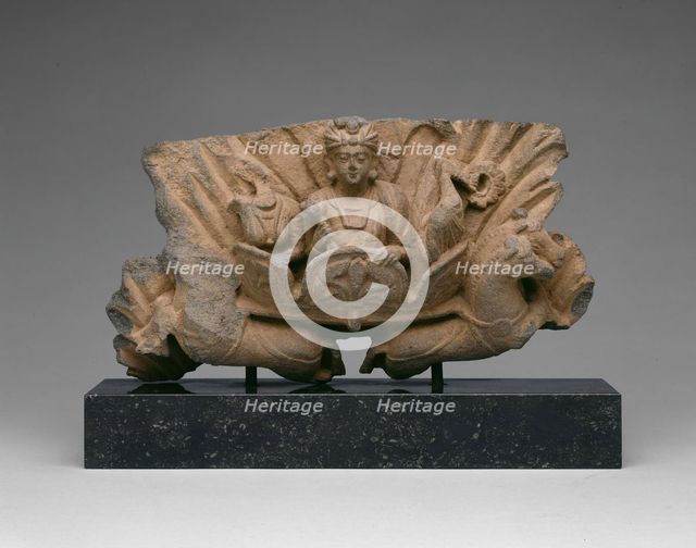 Corinthian Capital with Sun God Surya Riding a Chariot (Quadriga), 2nd century. Creator: Unknown.