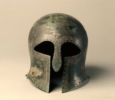 Corinthian Helmet, 500-475 BC. Creator: Unknown