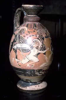 Corinthian Lekythos with warriors, c575 BC