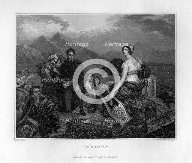 Corinna, ancient Greek poet, c1833. Creator: Edouard Schuler.