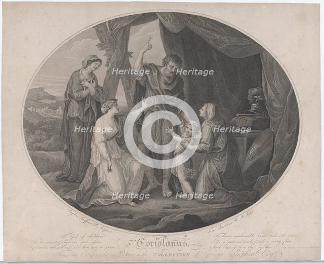 Coriolanus: "The God of Soldiers, to shame invulnerable..." (Shakespeare, Cori..., November 3, 1785. Creator: Francesco Bartolozzi.