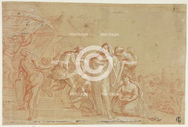 Coriolanus with Veturia and Volumnia at the Volscian Camp, n.d. Creator: Unknown.