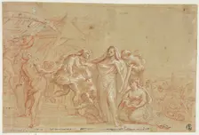 Coriolanus with Veturia and Volumnia at the Volscian Camp, n.d. Creator: Unknown