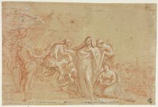 Coriolanus with Veturia and Volumnia at the Volscian Camp, n.d. Creator: Unknown
