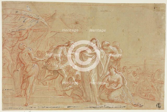 Coriolanus with Veturia and Volumnia at the Volscian Camp, n.d. Creator: Unknown.