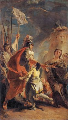 Coriolanus at the Walls of Rome, 1730. Creator: Giovanni Battista Tiepolo