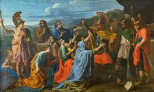 Coriolanus persuaded by his Family to spare Rome (Veturia at the Feet of Coriolanus), ca 1652. Creator: Poussin, Nicolas (1594-1665)
