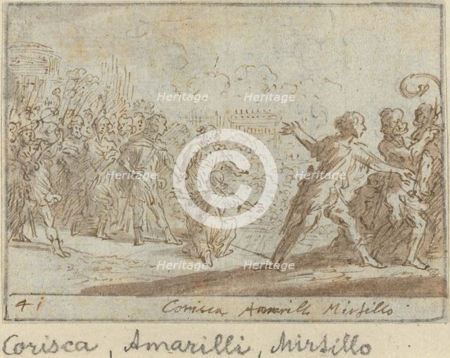 Corisca, Amarilli and Mirtillo, 1640. Creator: Johann Wilhelm Baur.