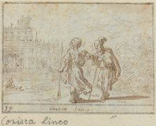 Corisca and Linco, 1640. Creator: Johann Wilhelm Baur