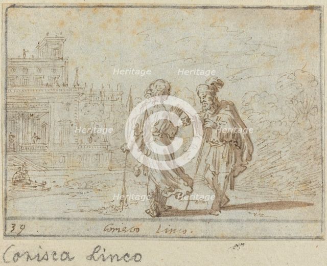 Corisca and Linco, 1640. Creator: Johann Wilhelm Baur.
