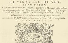 Corona delle Nobili et Virtuose Donne: Libro I-IV, 1601. Creator: Unknown