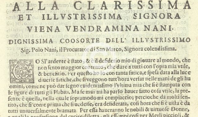 Corona delle Nobili et Virtuose Donne: Libro I-IV, page 2 (recto), 1601. Creator: Unknown.