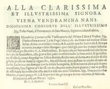 Corona delle Nobili et Virtuose Donne: Libro I-IV, page 30 (recto), 1601. Creator: Unknown