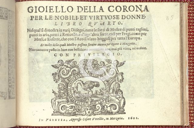 Corona delle Nobili et Virtuose Donne: Libro I-IV, page 85 (recto), 1601. Creator: Cesare Vecellio.