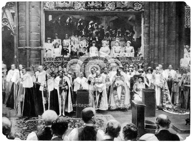 Coronation ceremony of George V, Westminster Abbey, London, 22 June, 1911.Artist: John Benjamin Stone