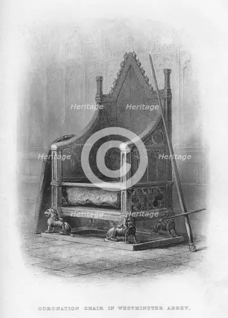 'Coronation Chair in Westminster Abbey', 1859. Artist: Unknown.