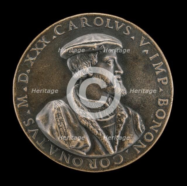 Coronation Medal of Charles V, 1500-1558, King of Spain 1516, 1530. Creator: Giovanni Bernardi.