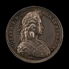 Coronation Medal of Joseph I, 1678-1711, King of Hungary 1687, King of the Romans..., [obverse], 169 Creator: Georg Hautsch