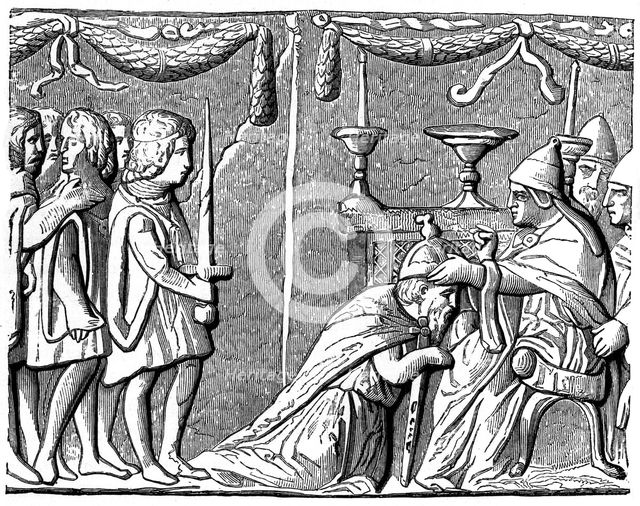 Coronation of the Emperor Sigismund by Pope Eugene IV, 15th century, (1870). Artist: Unknown