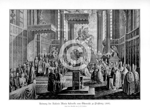 Coronation of the Empress Maria Ludovica of Austria in Pressburg, 1808. Artist: Unknown