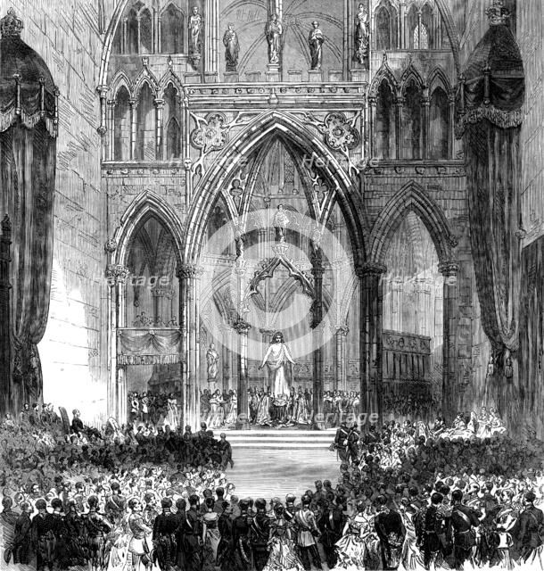 Coronation of the King and Queen of Sweden and Norway in Trondhjem Cathedral, 1873. Creator: Unknown.