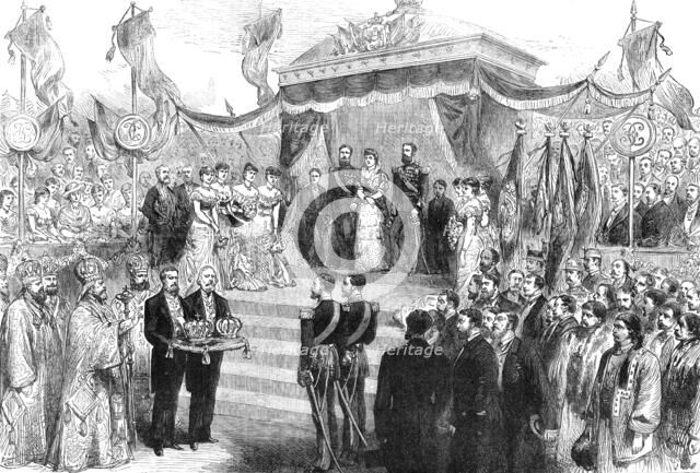 Coronation of the King and Queen of Roumania at Bucharest, 1881. Creator: Unknown.