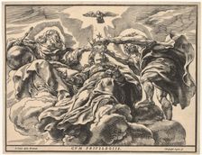 Coronation of the Virgin, 1632-36. Creator: Christoffel Jegher (Flemish, 1596-1652/53)