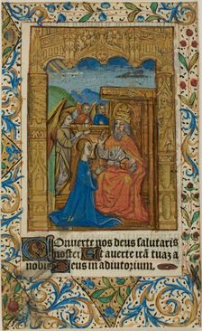 Coronation of the Virgin with Decorative Border from a Prayerbook, n.d. Creator: Unknown