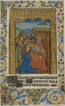 Coronation of the Virgin with Decorative Border from a Prayerbook, n.d. Creator: Unknown