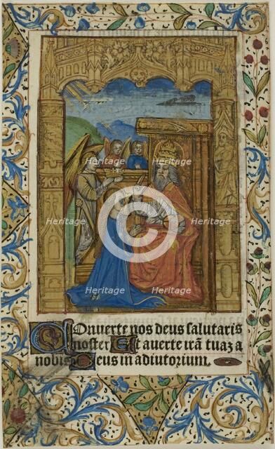 Coronation of the Virgin with Decorative Border from a Prayerbook, n.d. Creator: Unknown.