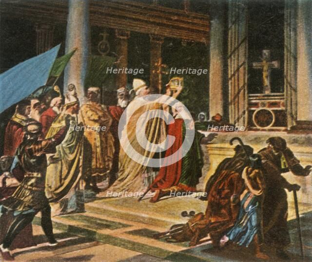 Coronation of Charlemagne in Rome, Christmas Day, 800 AD, (1936). Creator: Unknown.