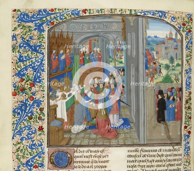 Coronation of Charles III of Navarre in Pamplona, ca 1470-1475. Creator: Anonymous.