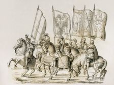 Coronation of Charles V, (1500-1558) as Holy Roman Emperor (1519-1556)...in 1530 (1878). Creator: Unknown