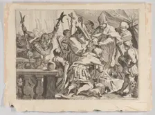 Coronation of Emperor Othon Celebrated in San Ambrogio, Milan, ca. 1649., ca. 1649. Creators: Jacopo Cotta, Johann Christophorus Storer