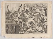 Coronation of Emperor Othon Celebrated in San Ambrogio, Milan, ca. 1649., ca. 1649. Creators: Jacopo Cotta, Johann Christophorus Storer