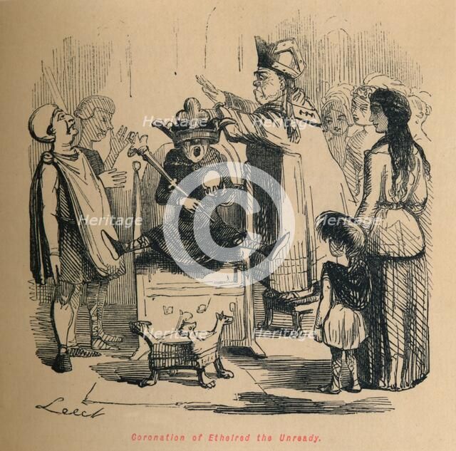 'Coronation of Ethelred the Unready', c1860, (c1860). Artist: John Leech.