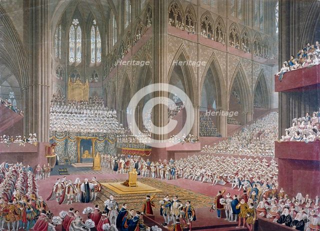 Coronation of George IV, Westminster Abbey, London, 1821. Artist: Anon