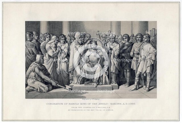 'Coronation of Harold King of the Anglo-Saxons, 1066', (19th century). Artist: W Ridgway