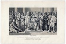 Coronation of Harold King of the Anglo-Saxons, 1066 (19th century). Artist: W Ridgway