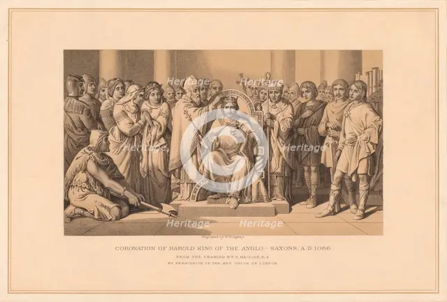 'Coronation of Harold King of the Anglo-Saxons, A.D. 1066', (1878). Artist: W Ridgway.