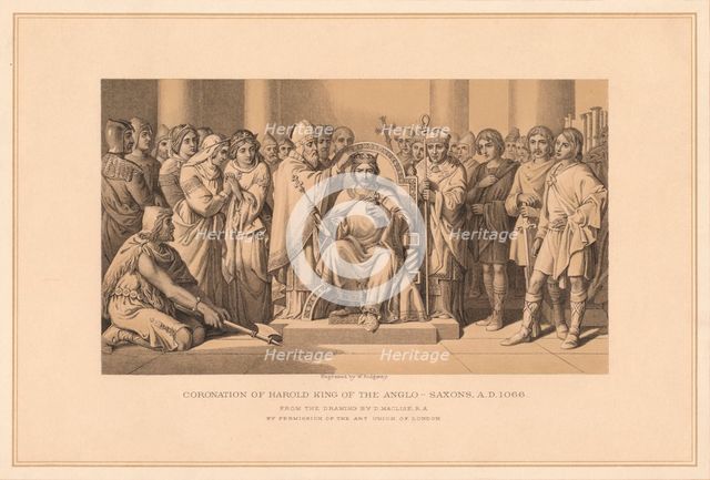 'Coronation of Harold King of the Anglo-Saxons, A.D. 1066', (1878). Artist: W Ridgway.