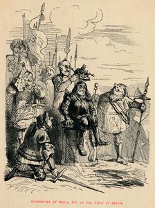 Coronation of Henry VII on the Field of Battle . Artist: John Leech