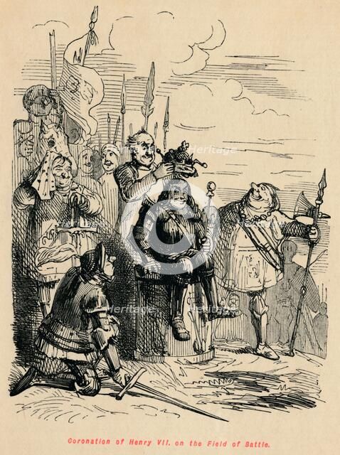 'Coronation of Henry VII on the Field of Battle', . Artist: John Leech.