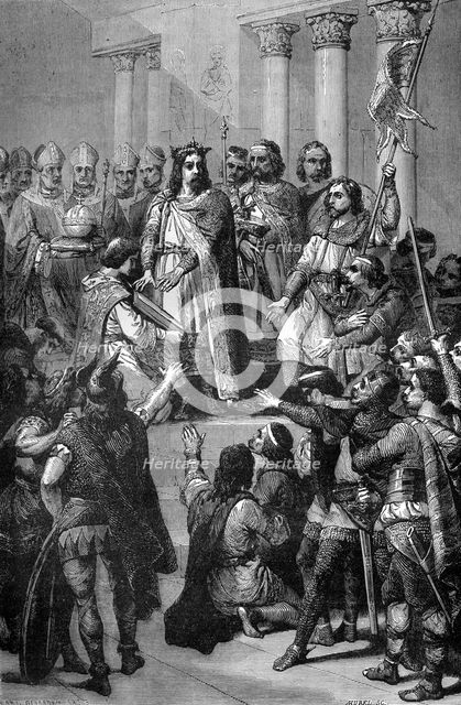 Coronation of Hugh Capet as King of France, Noyon, 1st July 987 (1882-1884).Artist: Ahurel