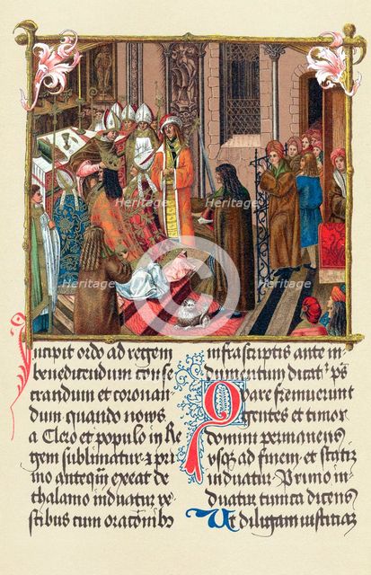 Coronation of King Alexander I of Poland by the Archbishop of Gniezno, Krakow, 1501. Artist: Unknown